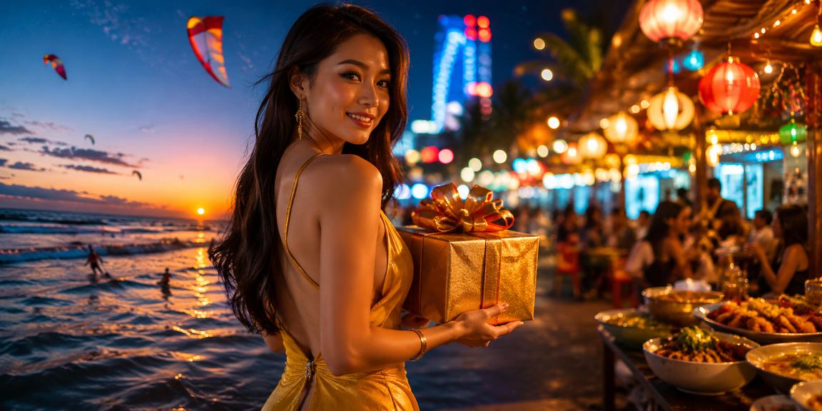Khung cảnh chợ đêm Mũi Né nhộn nhịp – nơi nhiều người xem kèo cược qua điện thoại